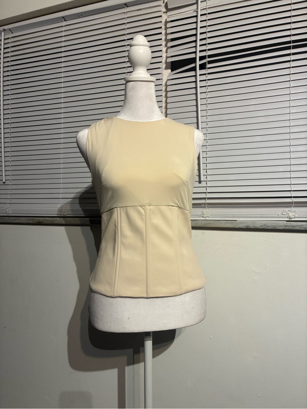 Fashion Nova Cream Structured Sleeveless Tank